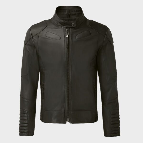 Cafe Racer Leather Jacket Black