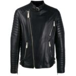 Men Black Biker Leather Jacket