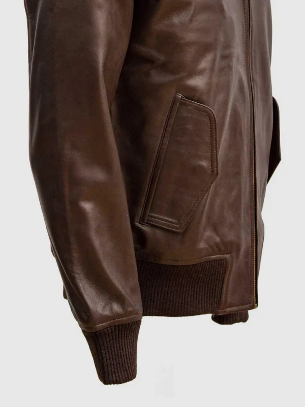 Brown Bomber Real Sheep Leather Jacket