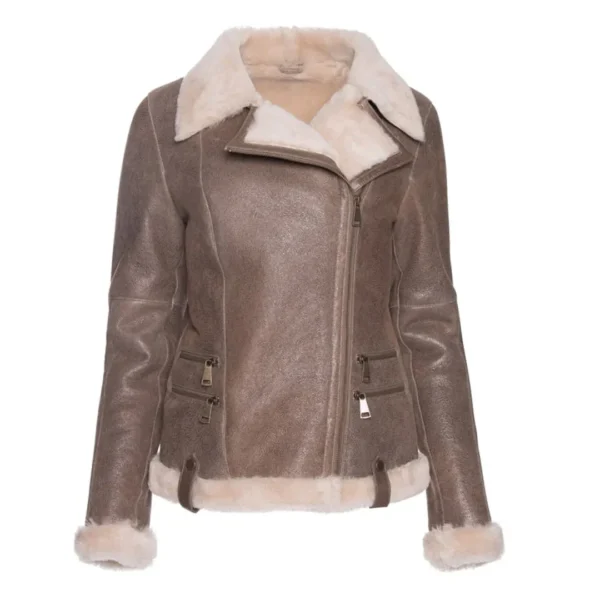 Women’s Shearling Brown Leather Jacket