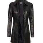 Womens Leather Black Coat