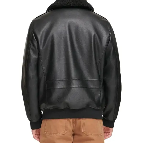 Mens Faux Black Bomber Leather Jacket