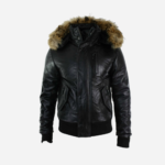 Leather Bomber Jacket With Fur