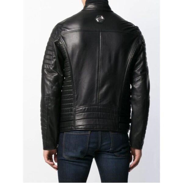 Men Black Biker Leather Jacket
