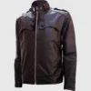 Versatile Mens Brown Biker Leather Jacket
