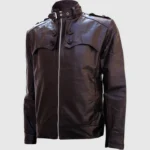 Versatile Mens Brown Biker Leather Jacket
