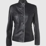 Onyx Outline Womens Leather Blazer