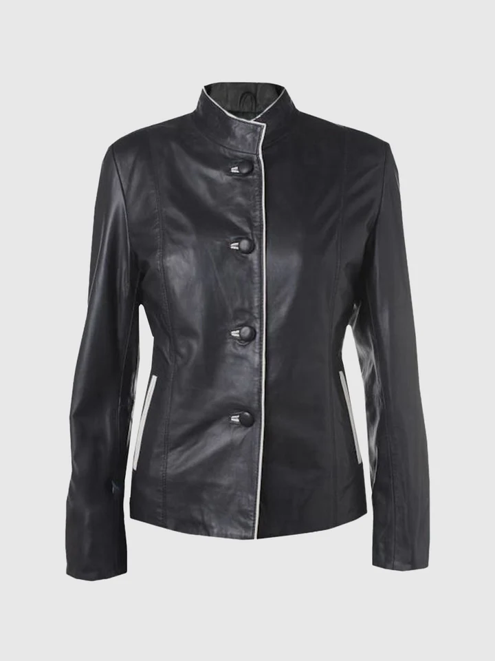 Onyx Outline Womens Leather Blazer