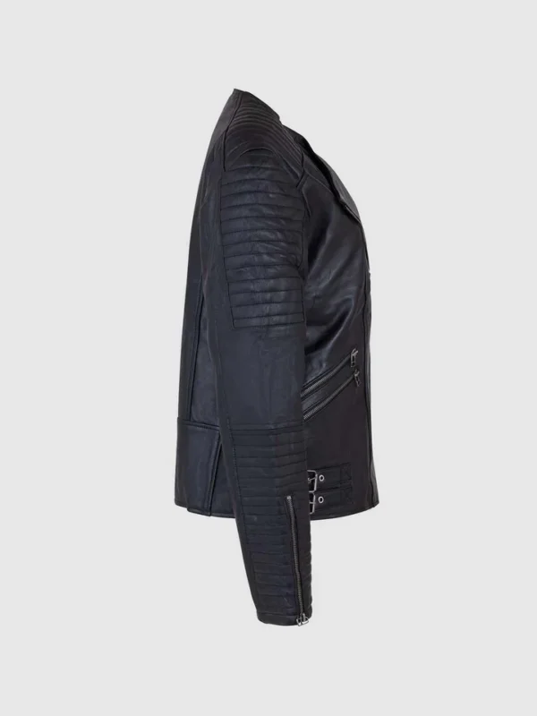 Womens Leather Quilted Jacket