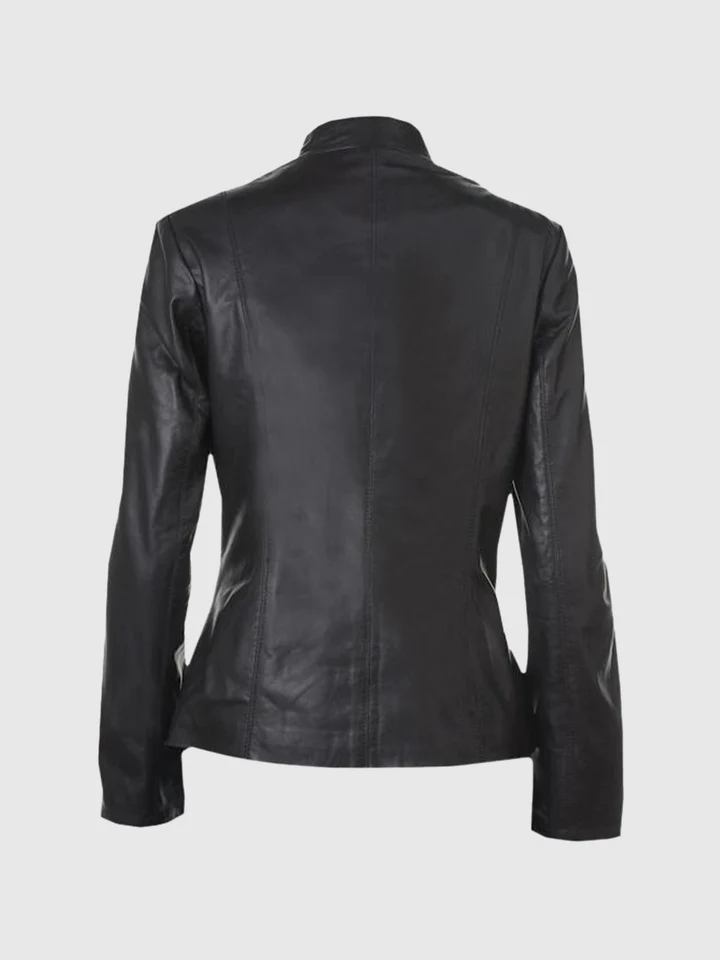 Onyx Outline Womens Leather Blazer