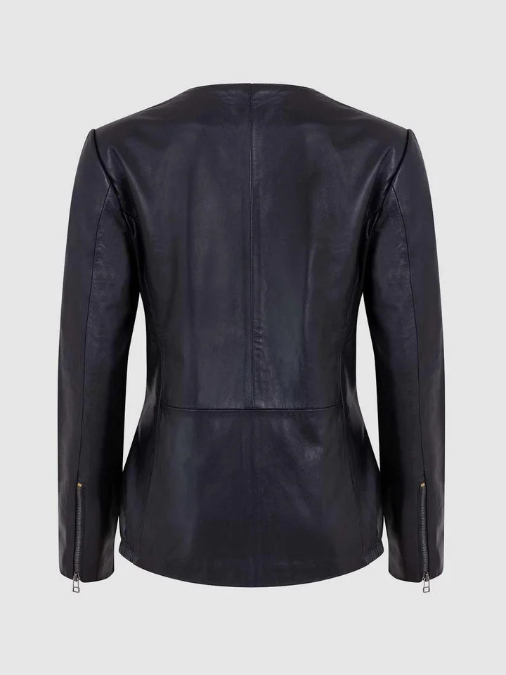 Womens Slim Leather Biker Jacket