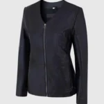 Womens Slim Leather Biker Jacket