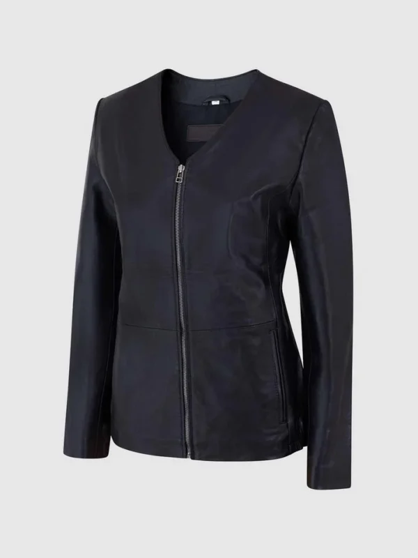 Womens Slim Leather Biker Jacket
