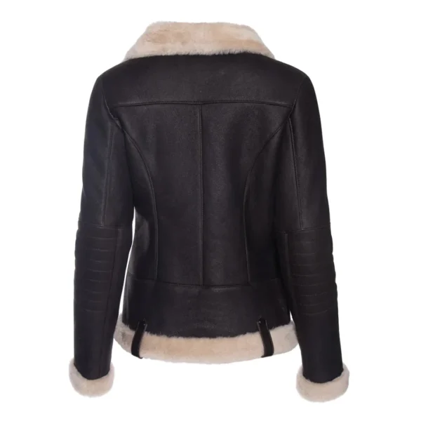 Women's Vanila Shearling Straight Moto Jacket - Image 2