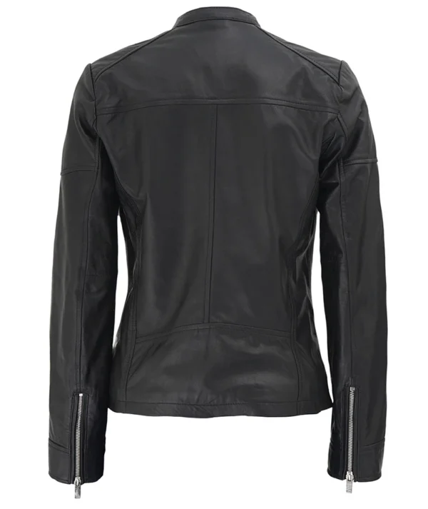 Genuine leather cafe racer jacket