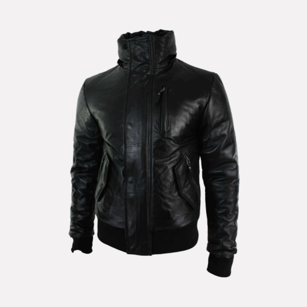 trim leather bomber