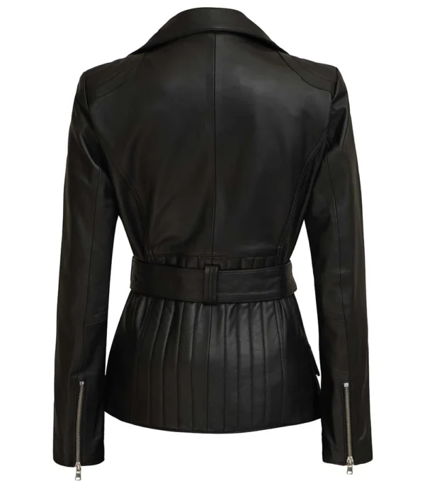 Classic Victoria black leather jacket