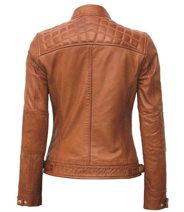 Womens tan leather jacket
