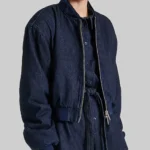 Alicia Keys Blue Denim Bomber Jacket