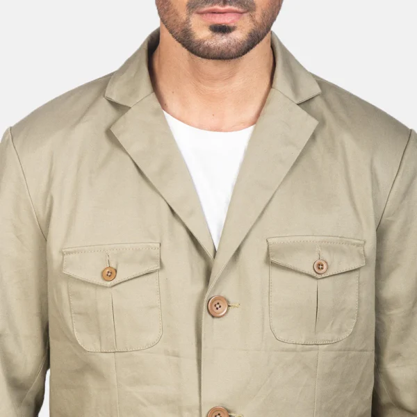Beige safari jacket for men