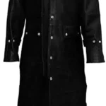Black Leather Mens Duster Coat