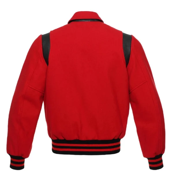 Red Wool Black Leather