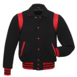 Black Wool Red Leather