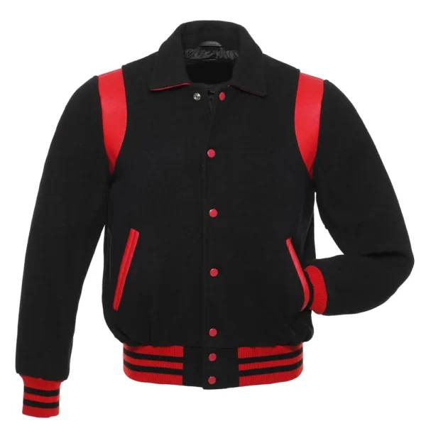Black Wool Red Leather