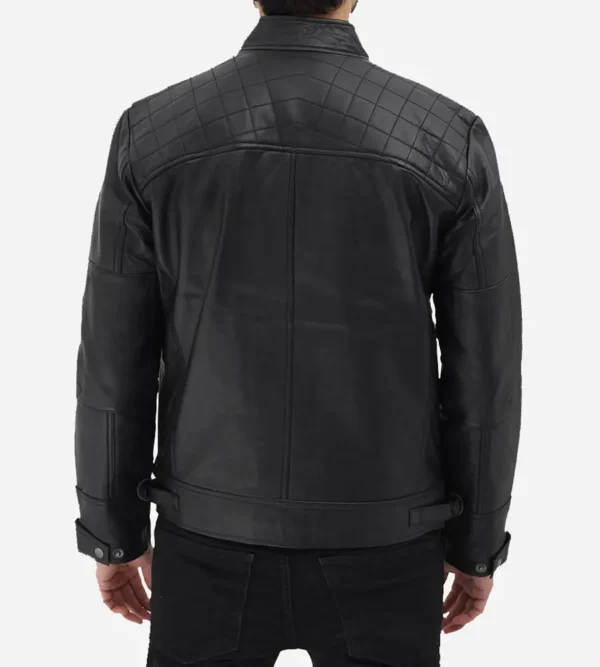 Black biker jacket for men