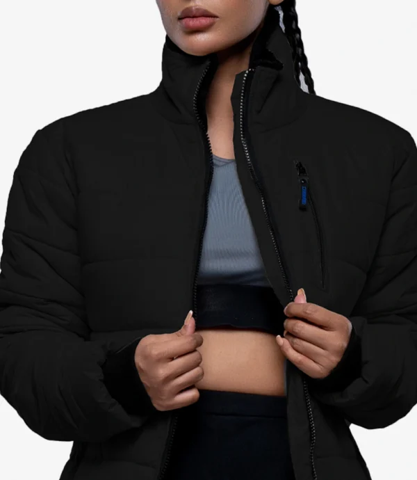 Black insulated puffer jacket
