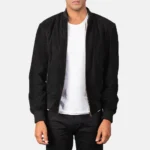 Black Suede Bomber Jacket – Shane Men’s Edition