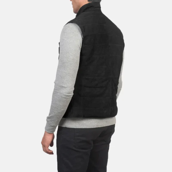 Black suede vest for men