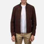 Blain Mocha Suede Bomber Jacket for Men