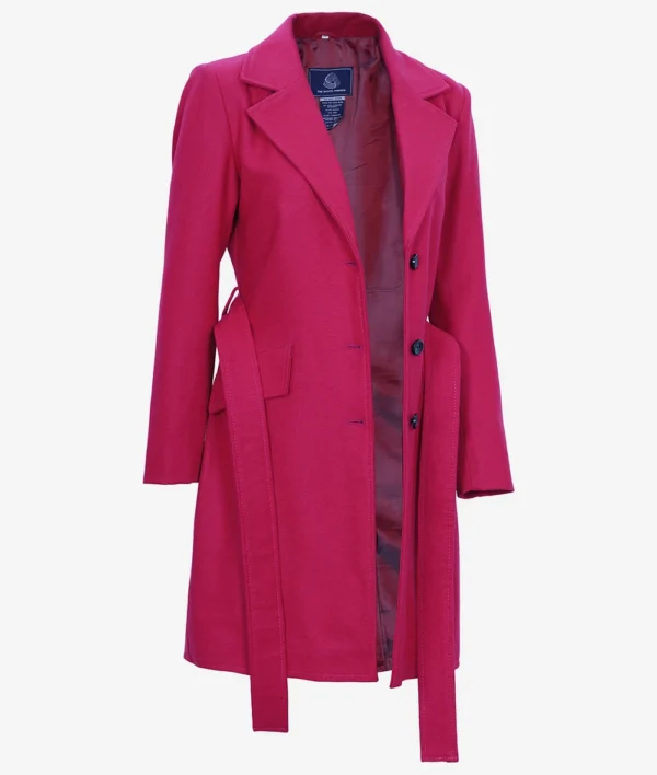 Kristi Women's Pink Wool Wrap Coat