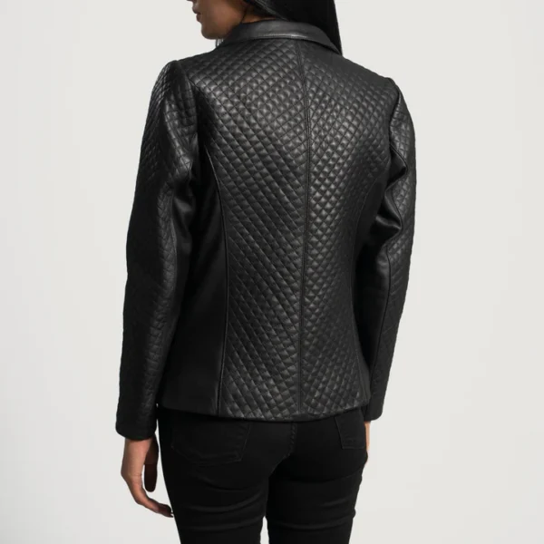 Bold black leather blazer