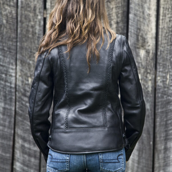 Braided hide outerwear women