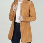 Womens Brown Suede Coat