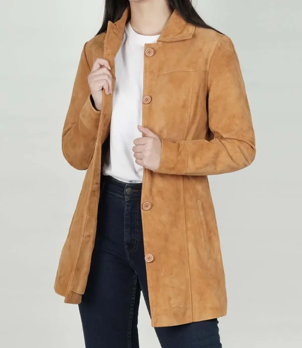 Women's Brown Suede Coat
