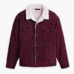 Burgundy Sherpa Trucker Western Jacket