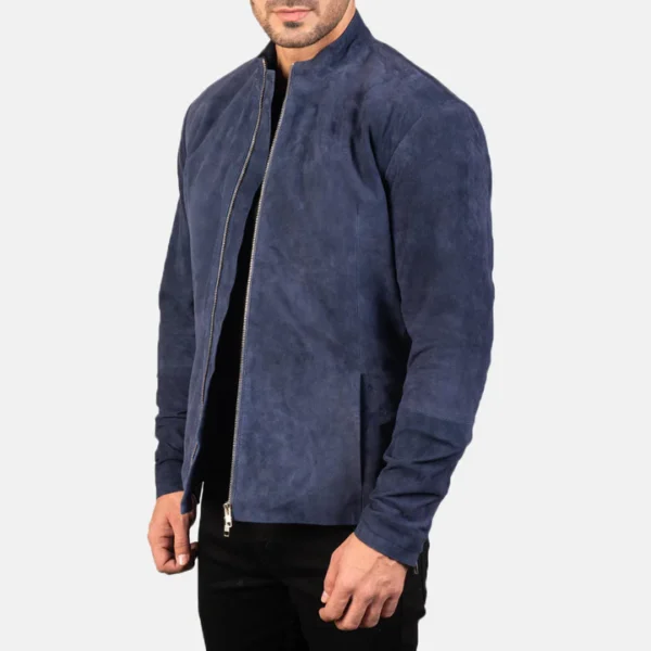 Charcoal blue moto jacket