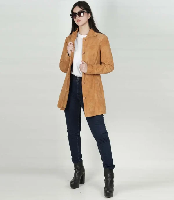 Women's Brown Suede Coat