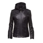 Womens black leather jacket