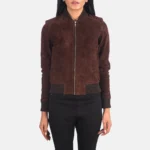 Brown Suede Bomber Jacket