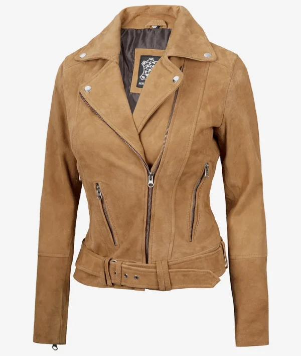 Women's Brown Suede Moto Jacket