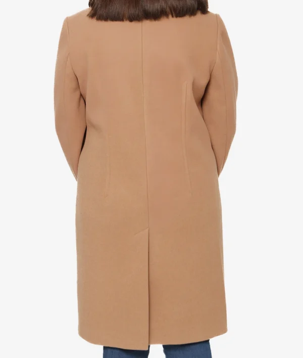 Aline Womens Beige Knee Wool Coat