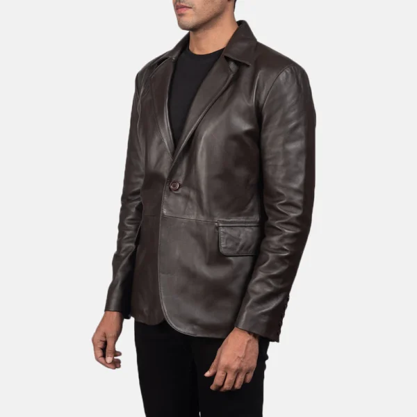 Classic brown leather jacket