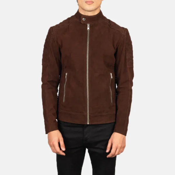 Classic brown suede rider jacket