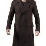 Chocolate Brown Wool Coat for Men