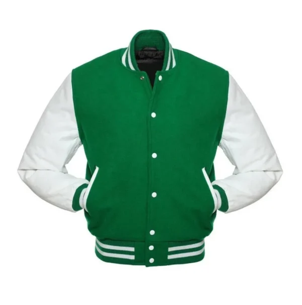Green And White Varsity Jacket Women