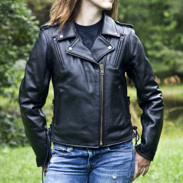 Womens Classic Motorcycle Jacket II - Image 3